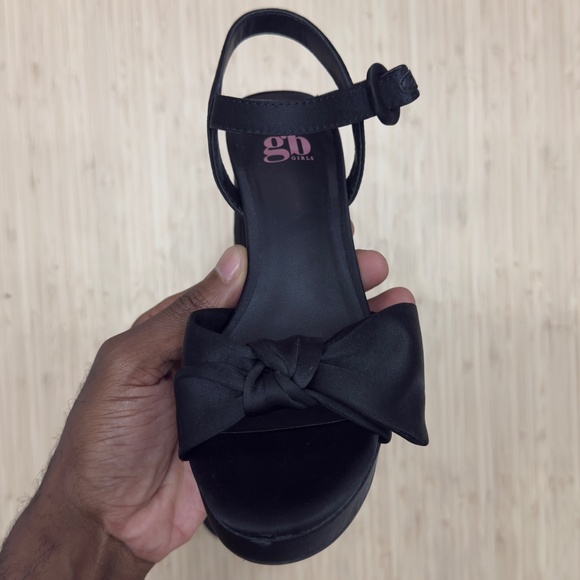 GB girls Other - Girls' Sadie-Girl Satin Half Bow Platform Dress Sandals - size 2 Youth